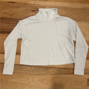 Athleta White Funnel Neck Top